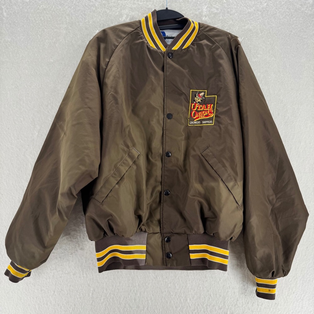 Dunbrooke - VTG Pla-Jac Utah Onions Bomber Jacket - Brown - Large - Mens